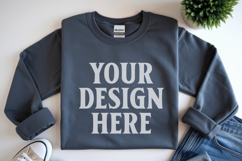 Charcoal Gildan 18000 Folded Flat Lay Mockups Product Image 1