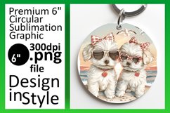 Adventure Dog in Mountains Circle Design Sublimation Product Image 1