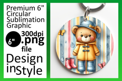 Chic Circle PNG Car Coaster Design , Teddy Bear Product Image 1