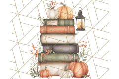 Watercolor Halloween Cottage Clipart, Ghosts &amp; Pumpkins Png Product Image 4