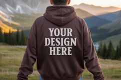 Dark Chocolate Gildan 18500 Hoodie Mockup, G18000 Hoodie Mod Product Image 1