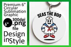 Cute Circle PNG Car Coaster Design , Funny Ghost Product Image 1