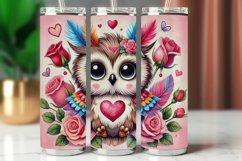 Valentine Tumbler Wrap 20 oz - floral owl Product Image 1