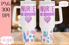 Nurse in progress 40oz tumbler wrap PNG, Nursing student PNG Product Image 2