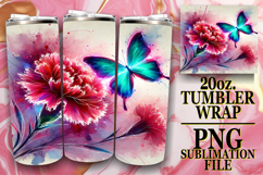 WHIMSICAL SUBLIMATION 20oz TUMBLER WRAP, Butterfly Product Image 1
