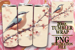 Playful moments 20oz tumbler wrap, Birds Product Image 1