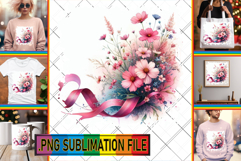 Cheerful TOTE BAG Magic PNG, Flowers Product Image 1