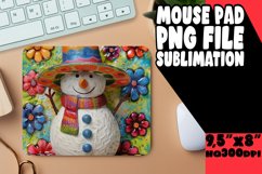 Summer Christmas Snowman Mouse Pad - Winter Holiday Cheer Product Image 1