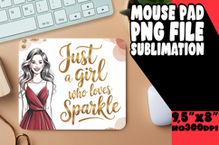 cheerful mouse pad Inspirational PNG, Just A Girl Product Image 1