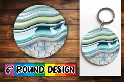 Playful Circle Car Coaster Sublimation, Pattern Product Image 1