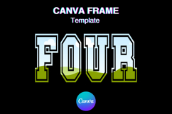 FOUR Canva Frame Number Varsity Family Sport Shirt Design Product Image 1