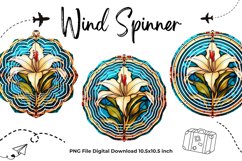 Lily Flower Stained Glass Wind Spinner Template Sublimation Product Image 1