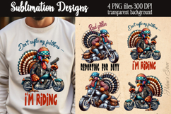 Funny Sarcastic quotes Retro biker turkey PNG Sublimation Product Image 1