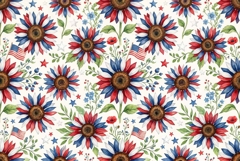 patriotic sunflowers red white blue petals and stars Product Image 1