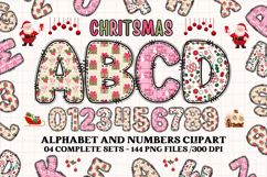 Christmas Alphabet png clipart, christmas letters doodle Product Image 1