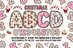 Christmas Alphabet png clipart, christmas letters doodle Product Image 1