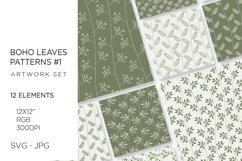 Hand drawn leaves patterns, leaf illustration #1- SVG SET Product Image 1