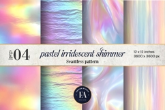 Holographic Pastel Digital Paper, Iridescent Texture Product Image 1