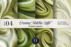 Matcha Latte Swirl Pattern, Creamy Matcha Abstract Paper Product Image 1