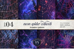 Neon Cobweb Digital Papers, Spooky texture Product Image 1