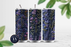 Embroidered Denim Digital Paper| Floral Denim Pattern Product Image 2