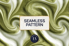 Matcha Latte Swirl Pattern, Creamy Matcha Abstract Paper Product Image 3