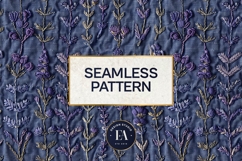 Embroidered Denim Digital Paper| Floral Denim Pattern Product Image 3