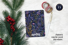 Embroidered Denim Digital Paper| Floral Denim Pattern Product Image 4