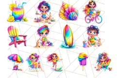 Bright Summer PNG Clipart, Printable Beach Graphics Product Image 5