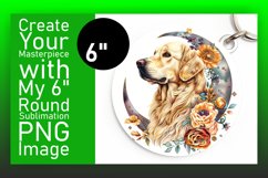 Trendy Dog Pattern Sublimation Circle Keychain Product Image 1