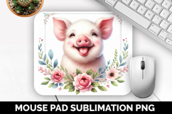 Pig Mouse Pad, Cute Animal Mouse Pad PNG, Animal Lover Gift Product Image 1
