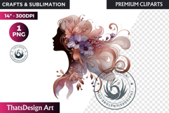 Romantic Flower clipart Rose gold Valentine floral PNG Product Image 1