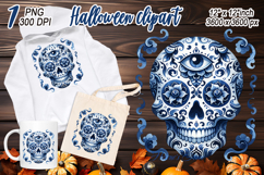 Cute blue Halloween monster clipart t shirt designs png Product Image 2