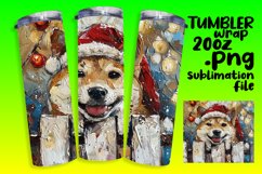 Christmas Peeking Dog Pattern Winter Sublimation Mouse 20oz Product Image 1