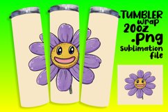 Radiant Retro Blossoms: Smiling Flowers Sublimation Product Image 1