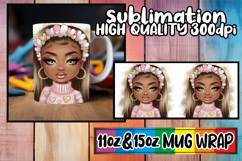 Heartfelt dreams sublimation mug wrap, Afro Girl Product Image 1