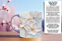 Vibrant 11oz Mug Wrap Png Template , 3D Flower Product Image 1