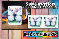 Radiant hearts 11oz 15oz sublimation wrap, Butterfly Product Image 1