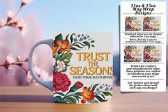 VIVID 15oz Mug Wrap PNG Template , Flower Quote Product Image 1