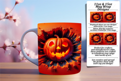 Enchanting 15oz Mug Wrap Png Template , 3D Pumpkin Product Image 1
