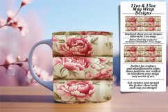 Spring Striped Flower Mug Wrap - Colorful Elegance Product Image 1