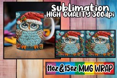 Embroidered Christmas Owl Wrap 11oz 15oz Festive Mug Product Image 1