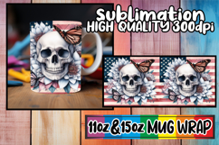 Amazing vibes sublimation 11oz 15oz mug wrap, Skull USA Product Image 1