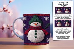 Serene 15oz Mug Wrap Png Template , Snowman Product Image 1
