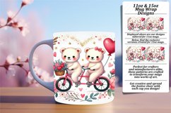 Artistic 15oz Mug Wrap Png Design , Valentine Bear Product Image 1