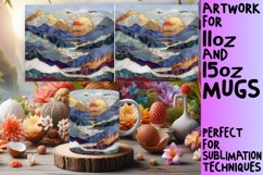 Golden Petunia Parade Mug Wrap: Glitter Sublimation, Spring Product Image 1