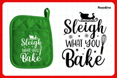 Christmas Pot Holder Quote SVG | Sleigh What You Bake Product Image 3
