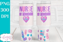 Nurse in progress 40oz tumbler wrap PNG, Nursing student PNG Product Image 1