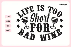 Funny Alcohol Coaster Quote SVG | Life Is Too Short Product Image 3