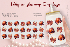 Valentines day pattern Libbey Can Glass Wrap 16oz design png Product Image 1